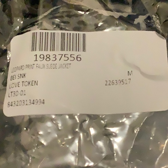 Love Token Snake Print Faux Suede Jacket NWT - Picture 7 of 7